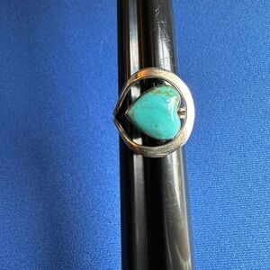 Silver and Turquoise Heart Ring
